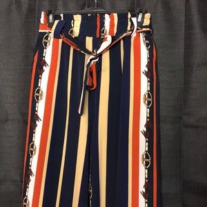 Stripe down, dressy pants.